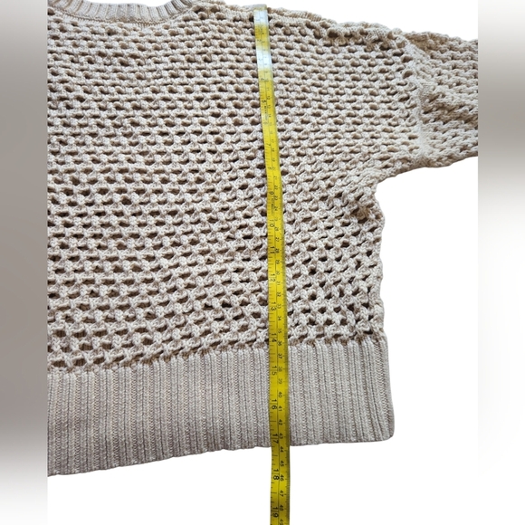 Old Navy Women's Cotton Cream Open StitchKnit Pullover Sweater~Large - Picture 7 of 7